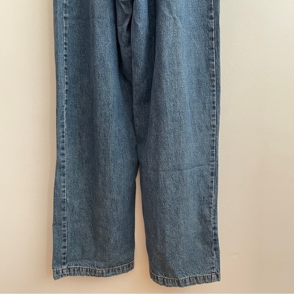 Vintage 90s y2k overalls denim jean straight leg square neck utility cargo small - Picture 12 of 16